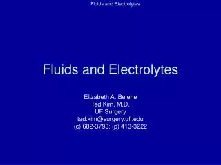 Fluids and Electrolytes