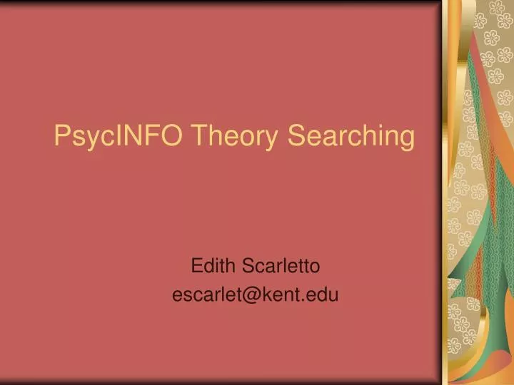 psycinfo theory searching