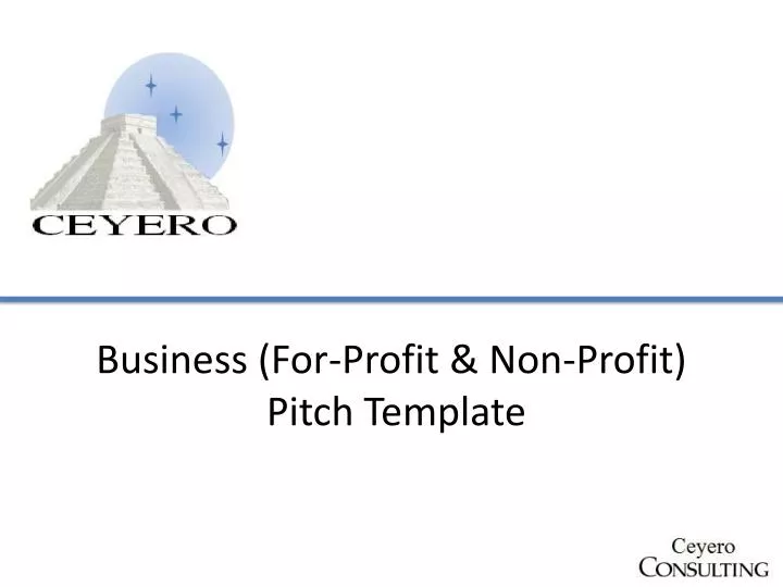 business for profit non profit pitch template