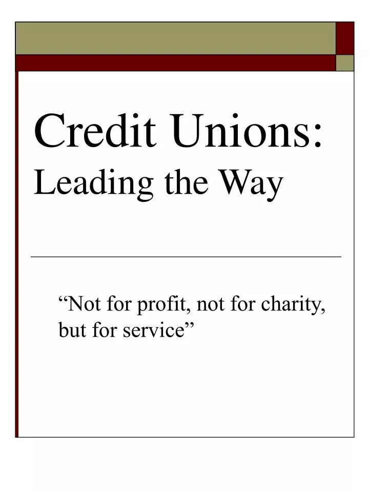 credit unions leading the way
