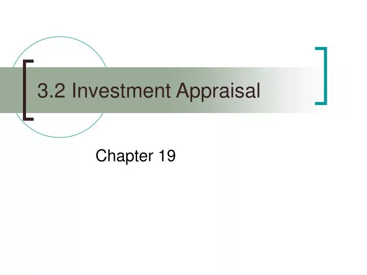 3 2 investment appraisal