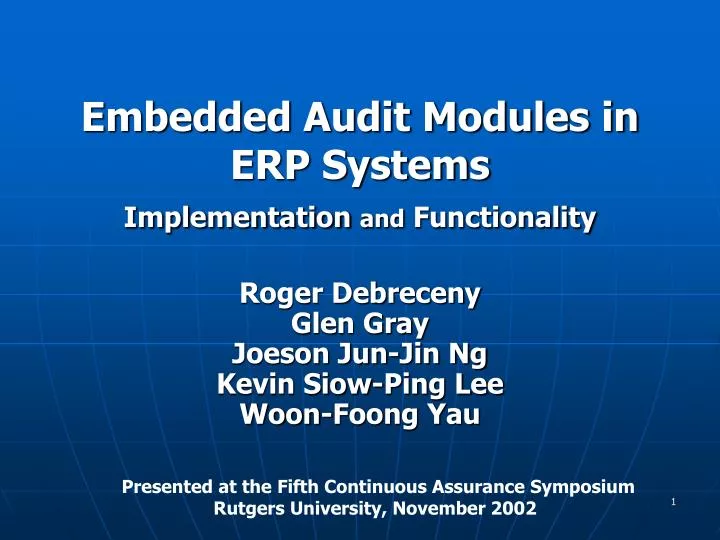 embedded audit modules in erp systems implementation and functionality