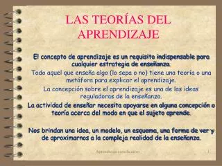 las teor as del aprendizaje