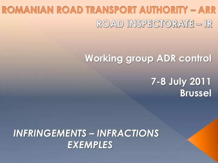 romanian road transport authority arr