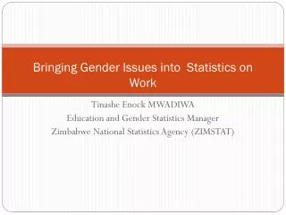 Bringing Gender Issues into Statistics on Work