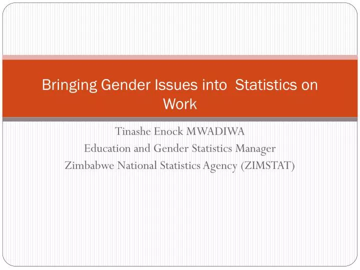 bringing gender issues into statistics on work