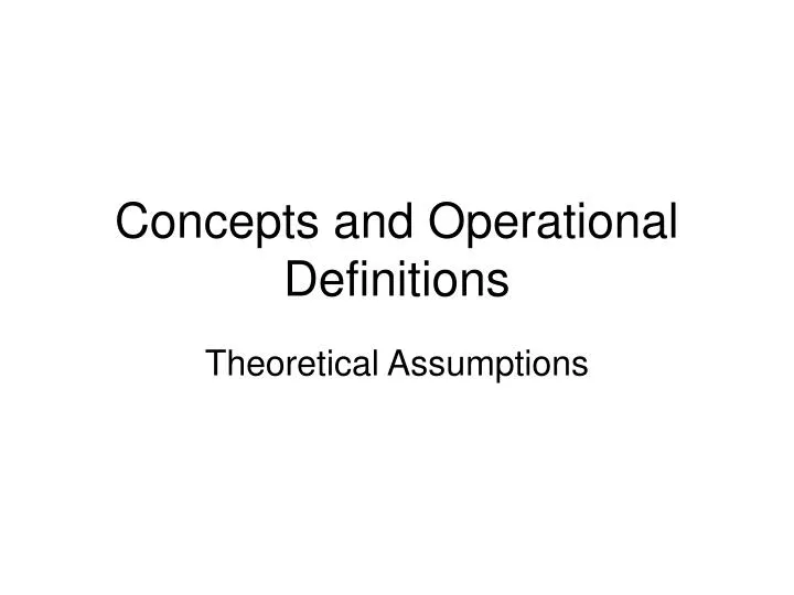 concepts and operational definitions