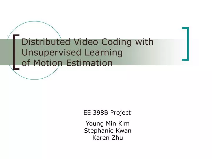 distributed video coding with unsupervised learning of motion estimation