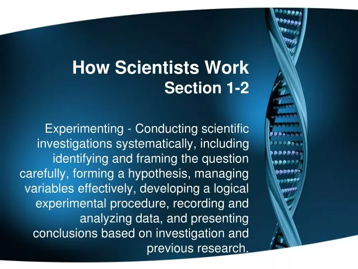 how scientists work section 1 2
