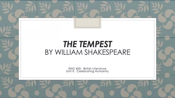 the tempest by william shakespeare