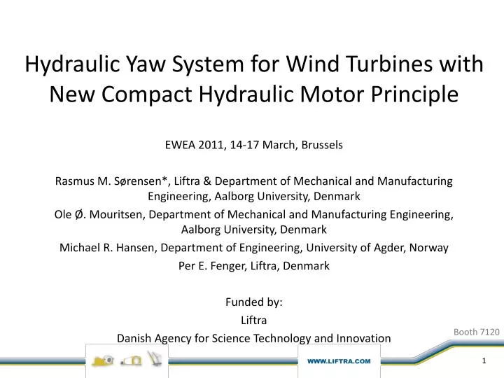 hydraulic yaw system for wind turbines with new compact hydraulic motor principle