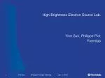 High Brightness Electron Source Lab. - slide 1