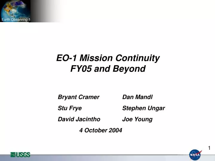 eo 1 mission continuity fy05 and beyond
