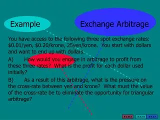 Example			Exchange Arbitrage