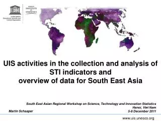 South East Asian Regional Workshop on Science, Technology and Innovation Statistics