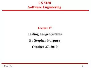 CS 5150 Software Engineering