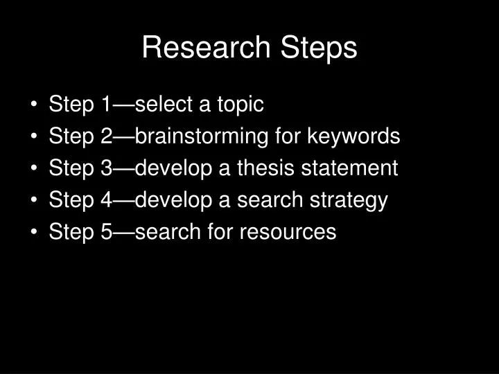 research steps