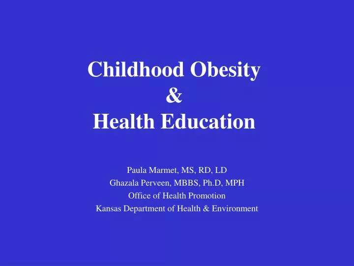 childhood obesity health education