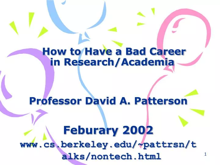 how to have a bad career in research academia