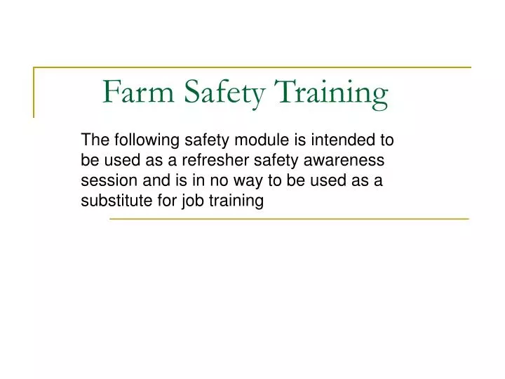 farm safety training