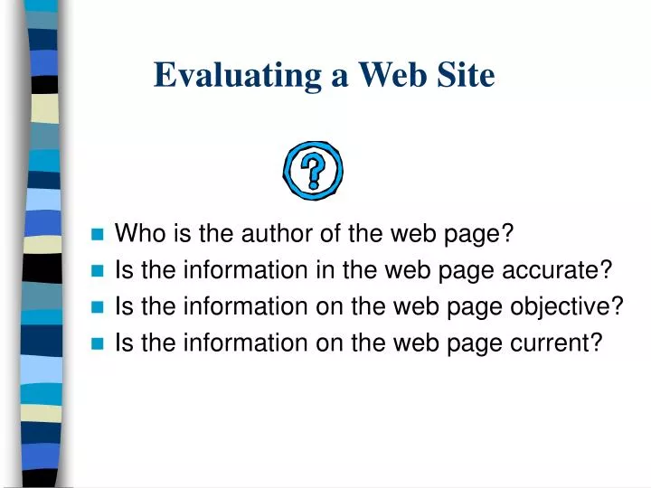 evaluating a web site