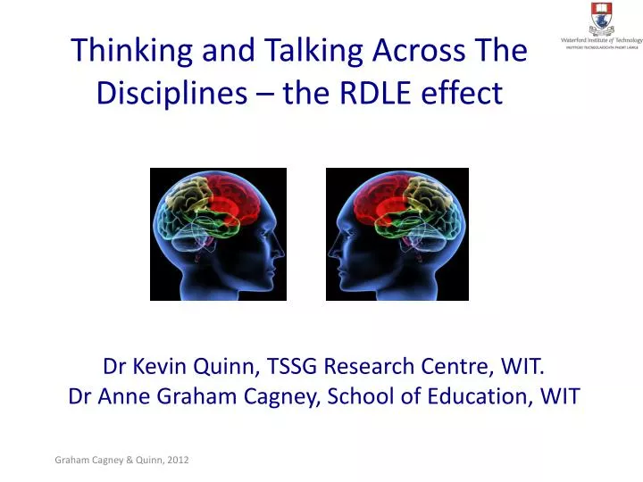 dr kevin quinn tssg research centre wit dr anne graham cagney school of education wit