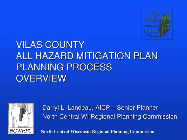 vilas county all hazard mitigation plan planning process overview