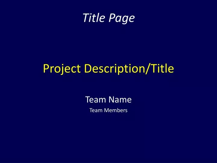 project description title