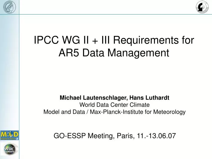 ipcc wg ii iii requirements for ar5 data management
