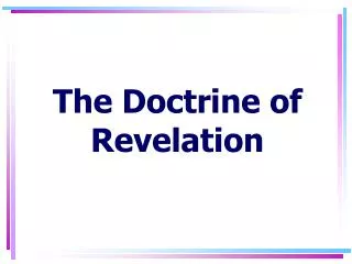 The Doctrine of Revelation