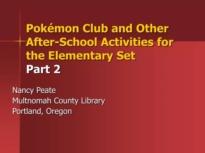 pok mon club and other after school activities for the elementary set part 2