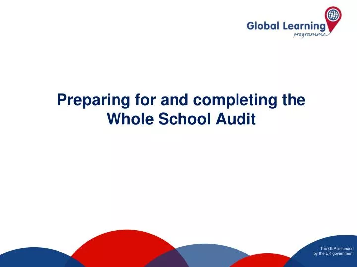 preparing for and completing the whole school audit