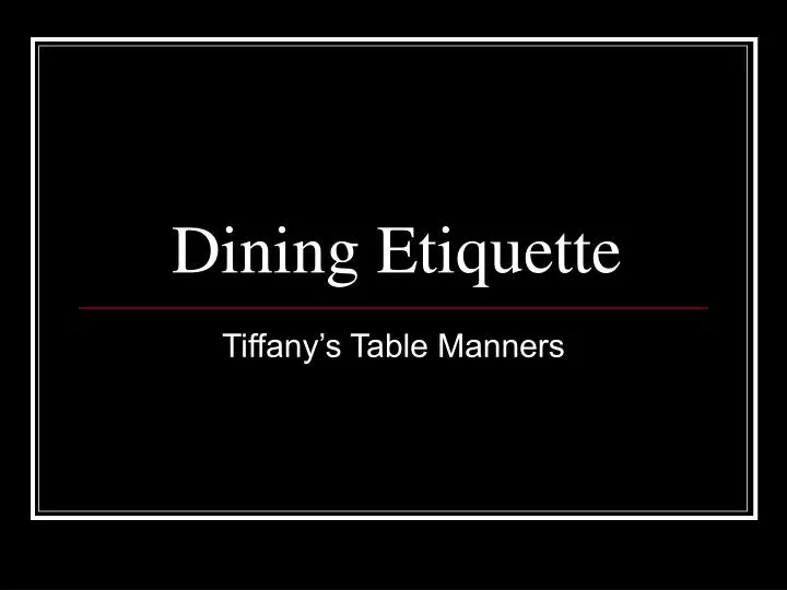 dining etiquette