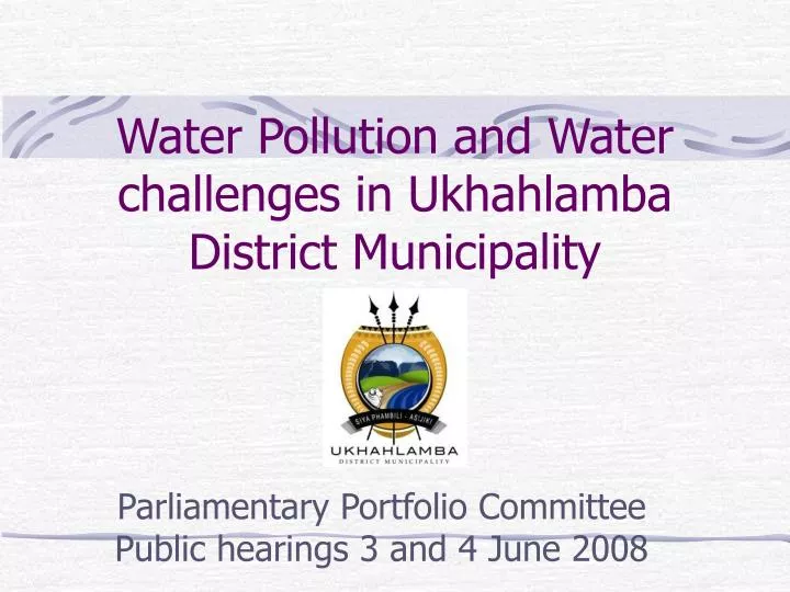 water pollution and water challenges in ukhahlamba district municipality