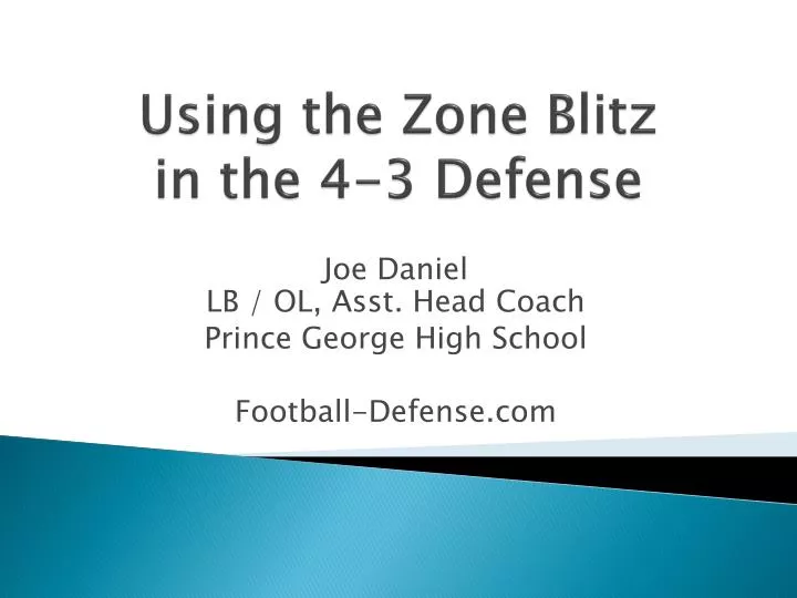 using the zone blitz in the 4 3 defense