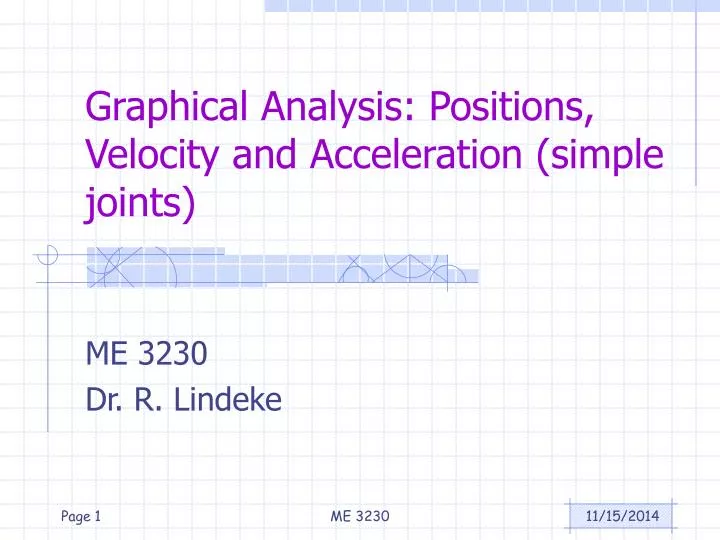 graphical analysis positions velocity and acceleration simple joints