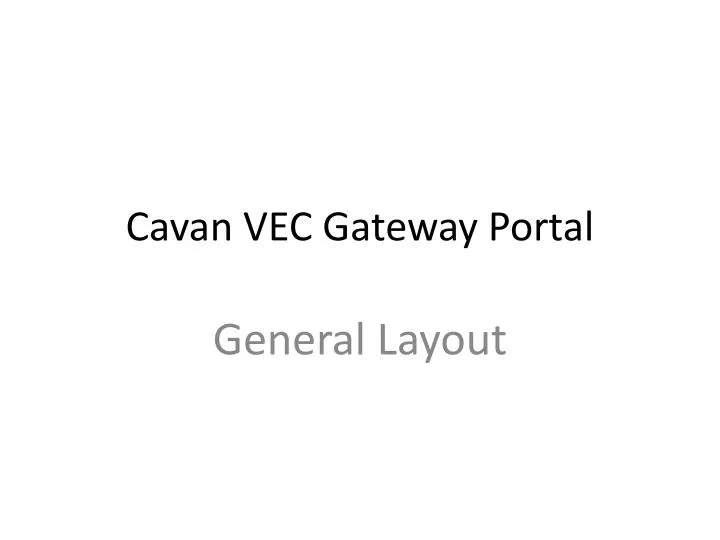 cavan vec gateway portal