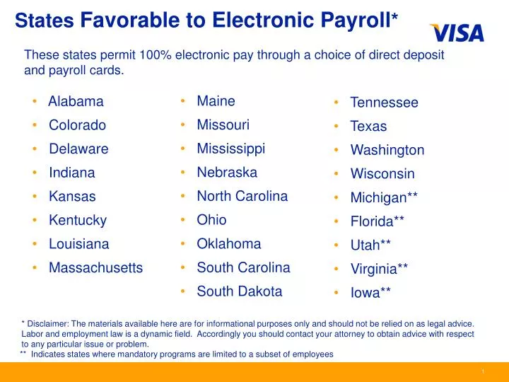 states favorable to electronic payroll