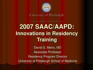 2007 SAAC/AAPD: Innovations in Residency Training