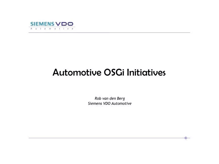 automotive osgi initiatives
