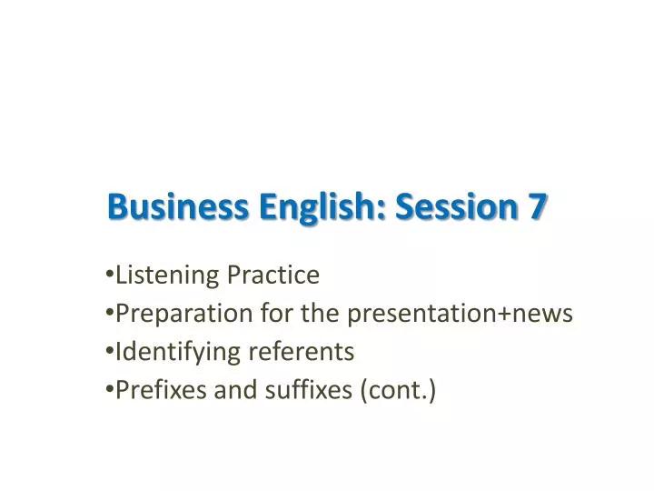 business english session 7