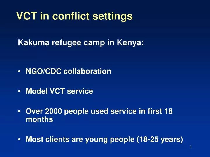 vct in conflict settings