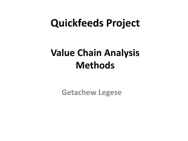 value chain analysis methods