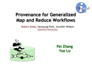 Provenance for Generalized Map and Reduce Workflows