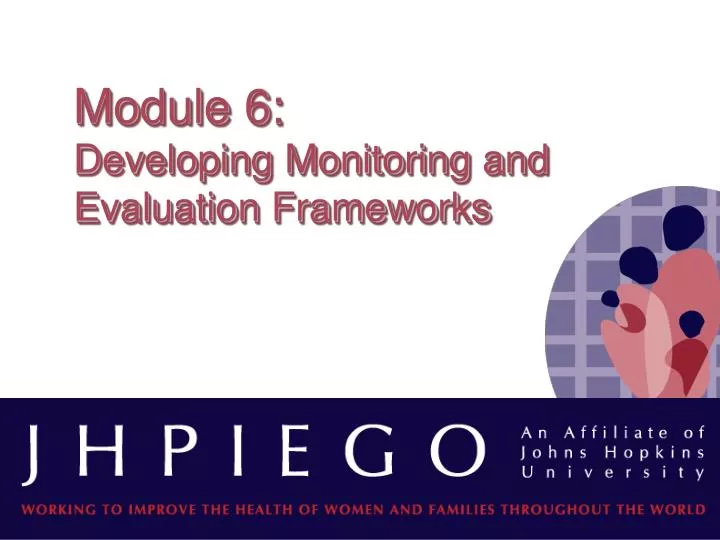 module 6 developing monitoring and evaluation frameworks