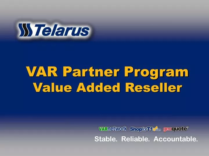 var partner program value added reseller