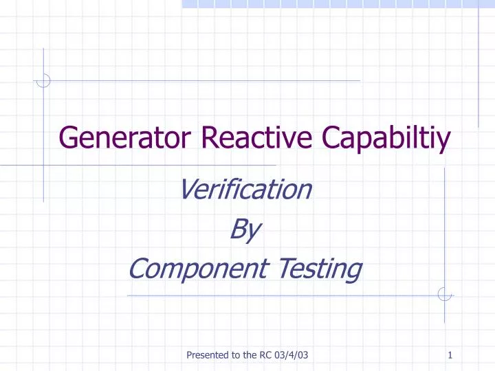 generator reactive capabiltiy