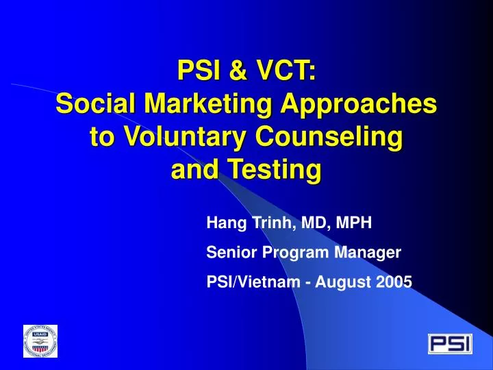 psi vct social marketing approaches to voluntary counseling and testing