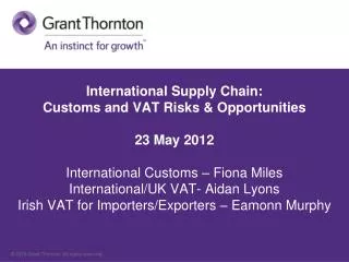 International Customs: Fiona Miles