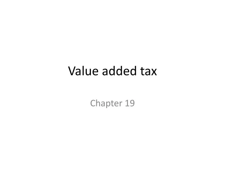 value added tax